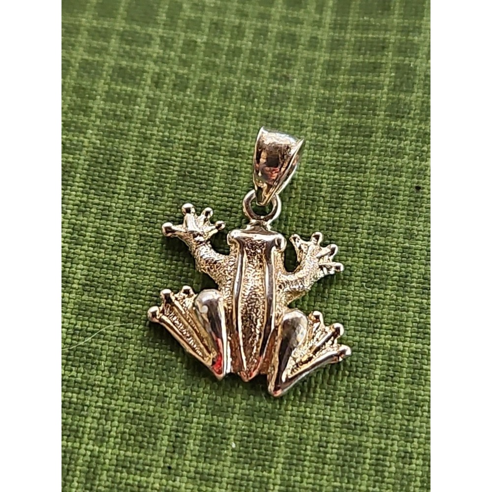 Sterling Silver‎ Frog Pendant Vintage Charm 1" Tree Frog